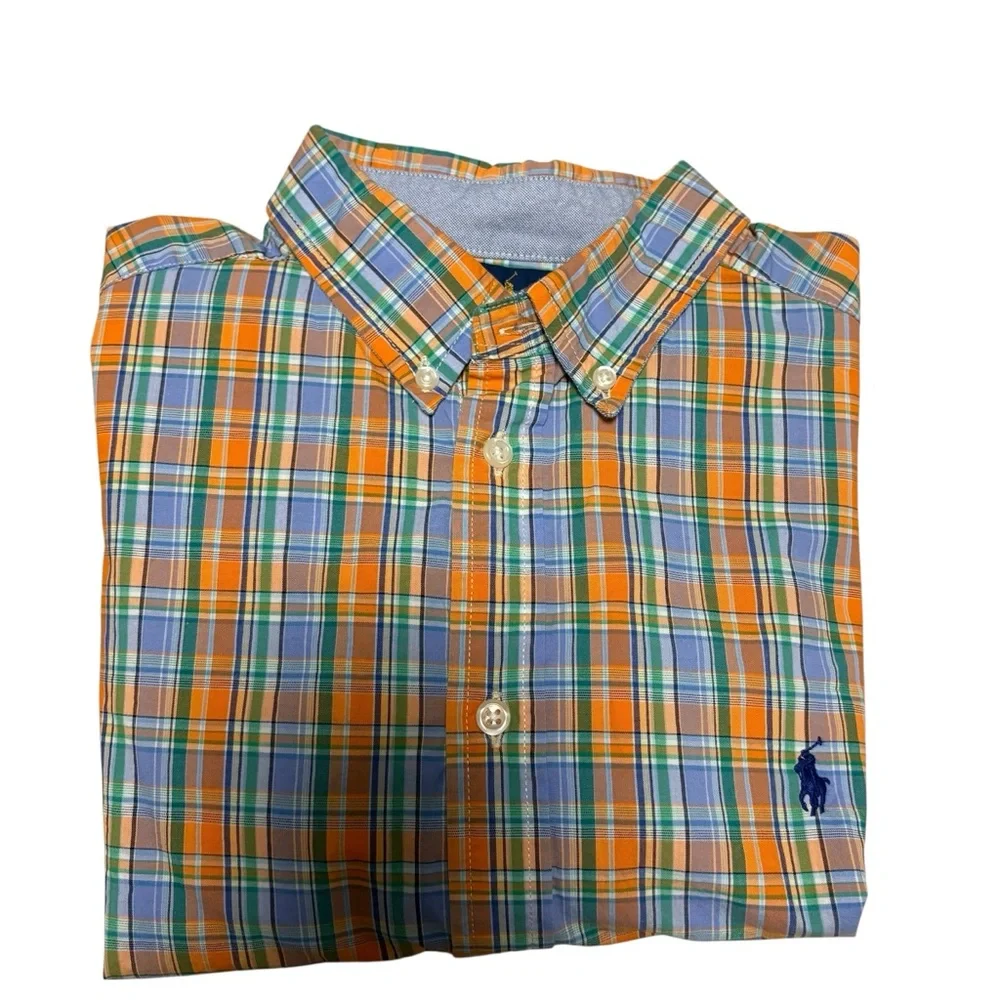 Ralph Lauren Shirt Boys XL Button Down Long Sleeve Classic School Blue Spring